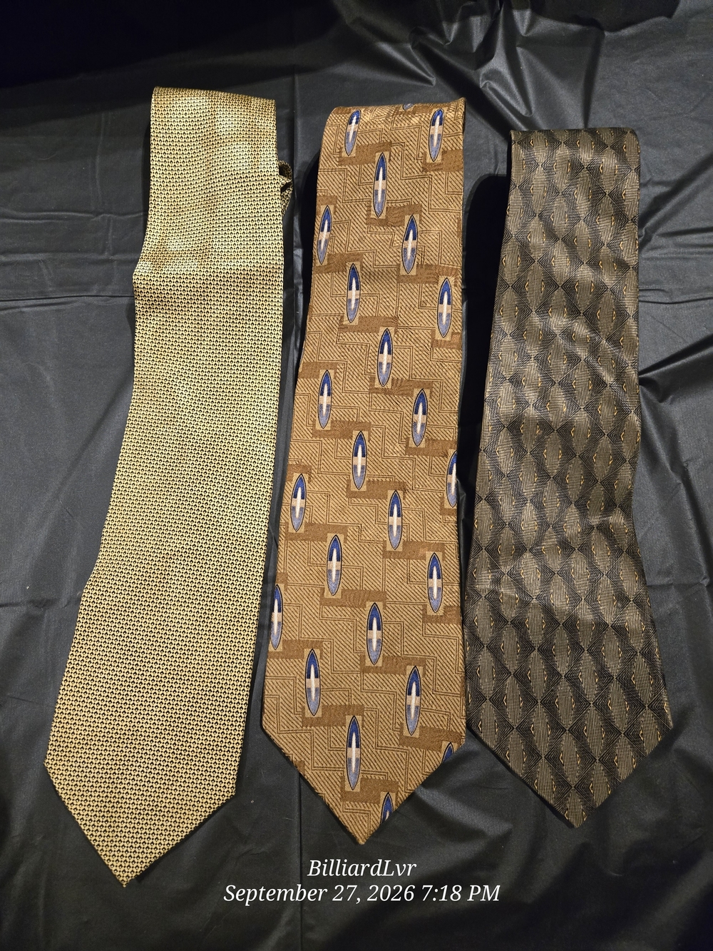bill blass Brown Geometric Patterned Silk Tie